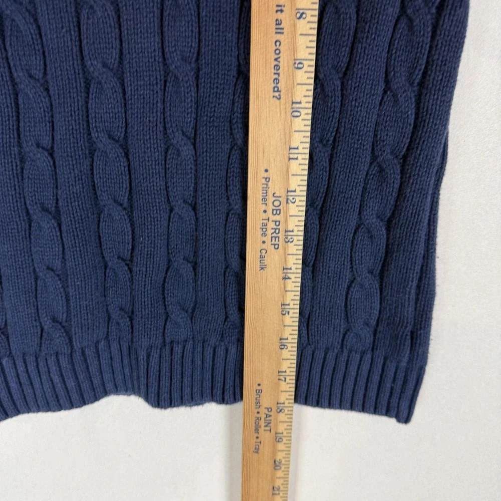 Chaps Sweater Vest Boys 7 Blue Cable Knit V Neck Cotton Preppy School Layering